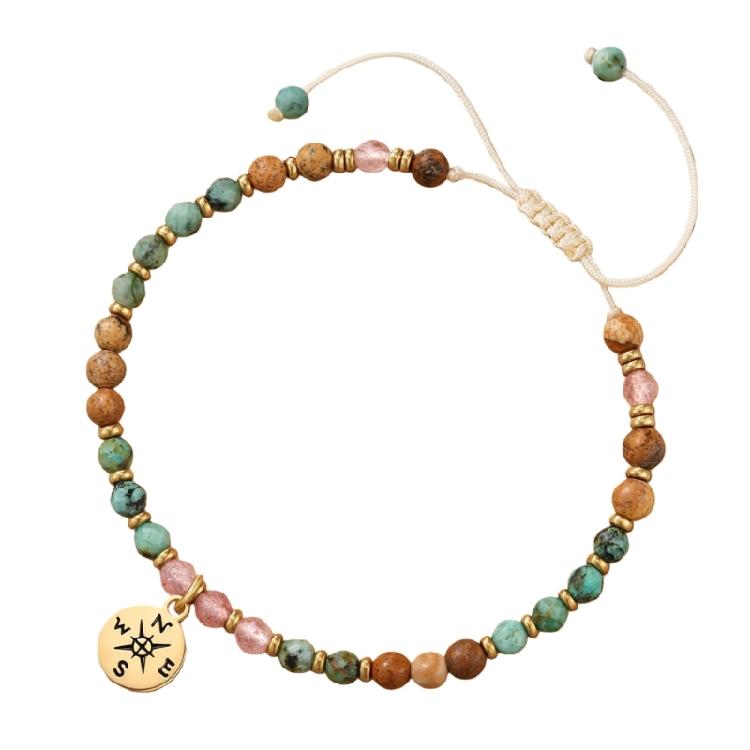 Fashionable Natural Stone Bracelet Compass Charm and Alloy Detail Braided Rope Beads Wrist Chain for Bold Statements
Fashionable Natural Stone Bracelet Compass Charm and Alloy Detail Braided Rope Beads Wrist Chain for Bold Statements