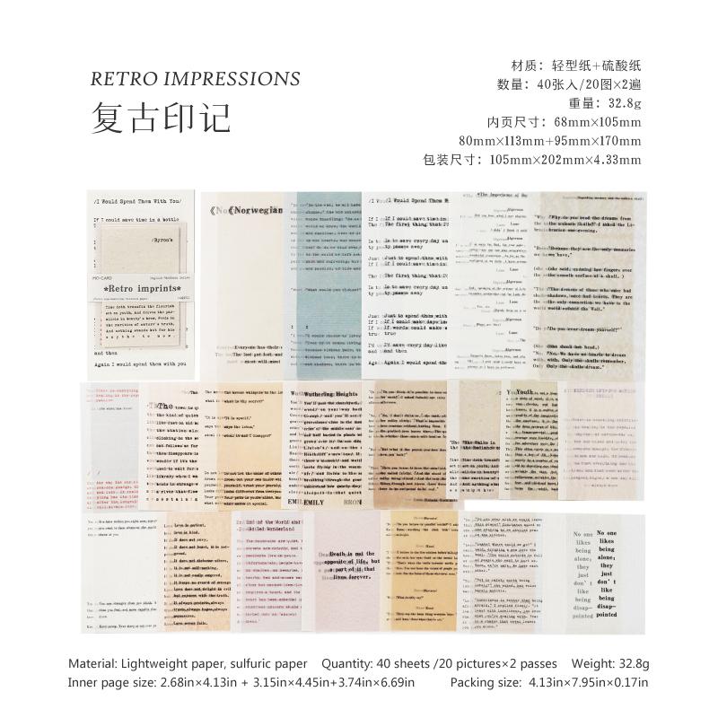 40 Sheets Vintage Collage Paper for Scrapbooking Journaling Card Making DIY Retro Creative Memo Stationery Material
40 Sheets Vintage Collage Paper for Scrapbooking Journaling Card Making DIY Retro Creative Memo Stationery Material