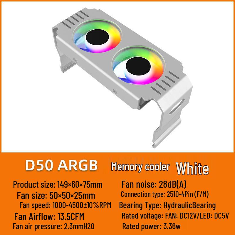 ARGB Тихий Двовентиляторний Кулер Пам яті для Настільного ПК з PWM Керуванням - Сумісний з DDR3/4/5
ARGB Тихий Двовентиляторний Кулер Пам яті для Настільного ПК з PWM Керуванням - Сумісний з DDR3/4/5