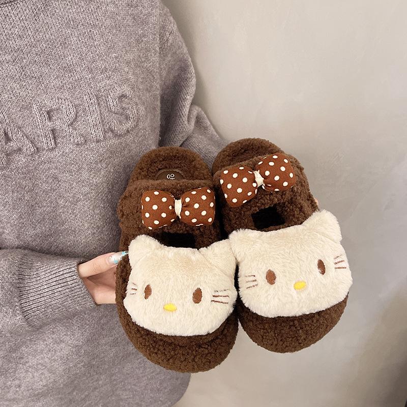 Cute cartoon solid color sweetheart bow kt cat fluffy slippers women s 2025 autumn and winter new outer cotton slippers 40 темно-коричневого кольору
Cute cartoon solid color sweetheart bow kt cat fluffy slippers women s 2025 autumn and winter new outer cotton slippers 40 темно-коричневого кольору