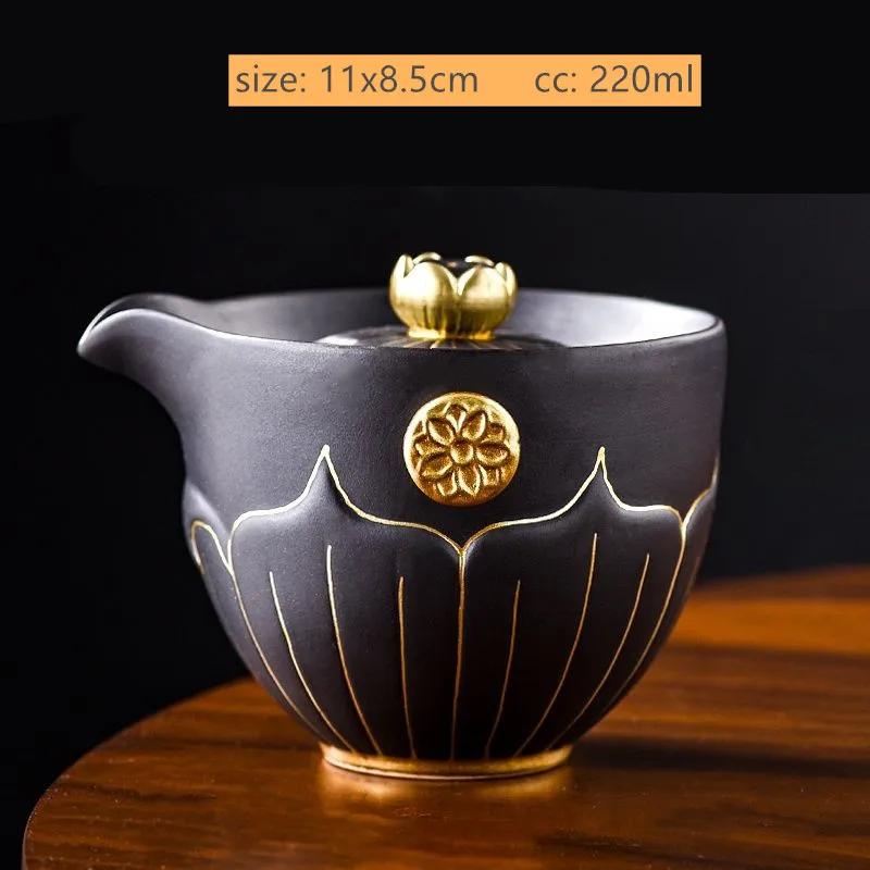 220ml Antique Ceramic Master Cup Chinese Portable Gaiwan Custom Tea Accessories Handmade Beauty Tea Infuser Tradition Teaware 11x8.5cm 220ml чорний
220ml Antique Ceramic Master Cup Chinese Portable Gaiwan Custom Tea Accessories Handmade Beauty Tea Infuser Tradition Teaware 11x8.5cm 220ml чорний