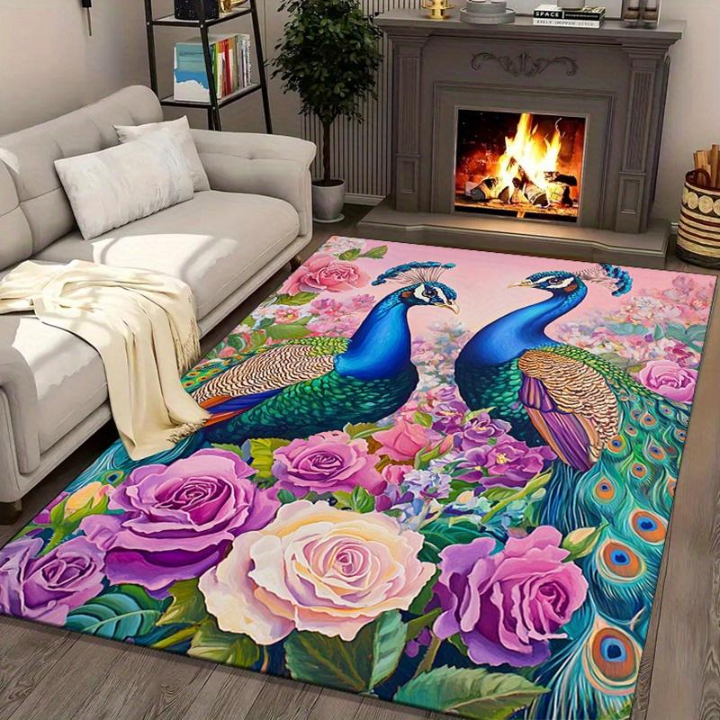 Peacock and Roses Garden Rug - Luxurious Floral Design for Living Room Decor, Vibrant Colors and Detailed Bird Illustration 80x120cm
Peacock and Roses Garden Rug - Luxurious Floral Design for Living Room Decor, Vibrant Colors and Detailed Bird Illustration 80x120cm