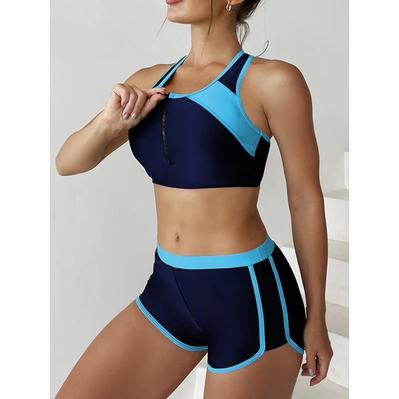 2026 Zipper Bikini Set Two Piece Swimsuit Women With Shorts Sports Swimwear Female Bathing Swimming Suit Beach Wear Summer M синій
2026 Zipper Bikini Set Two Piece Swimsuit Women With Shorts Sports Swimwear Female Bathing Swimming Suit Beach Wear Summer M синій