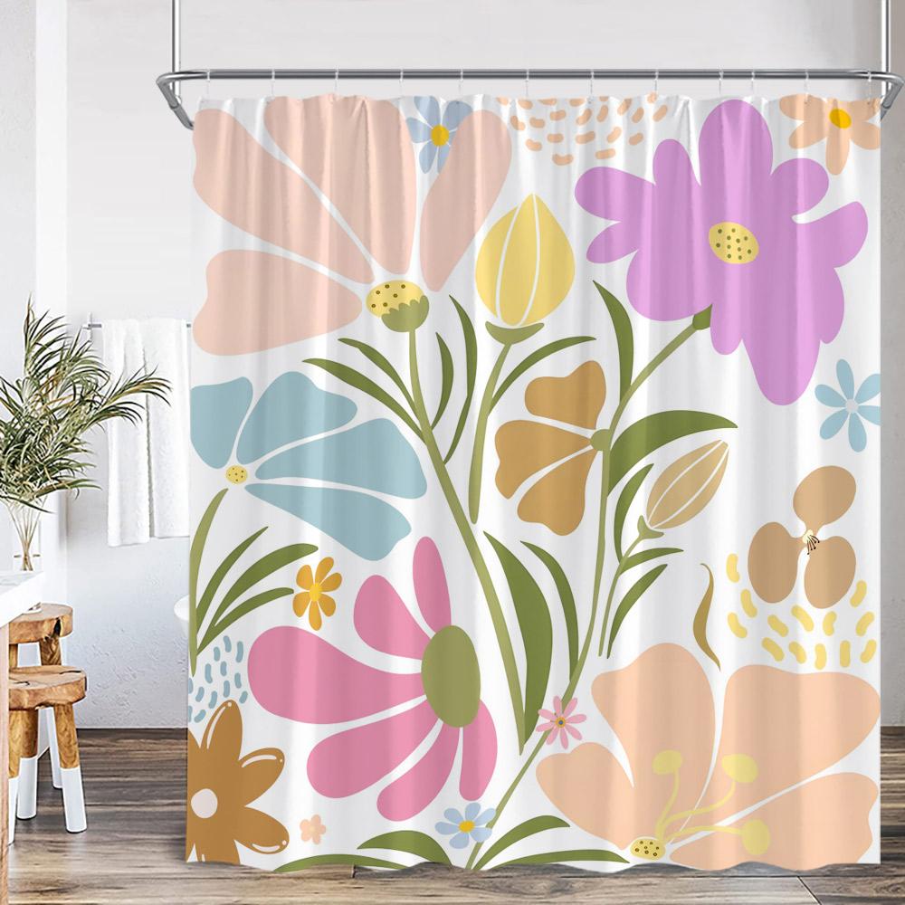 Boho Floral Shower Curtain Abstract Flower Plant Bohemian Bathroom Decor Aesthetic Polyester Bath Curtain With Hook W60H190(CM)-1 Pcs
Boho Floral Shower Curtain Abstract Flower Plant Bohemian Bathroom Decor Aesthetic Polyester Bath Curtain With Hook W60H190(CM)-1 Pcs