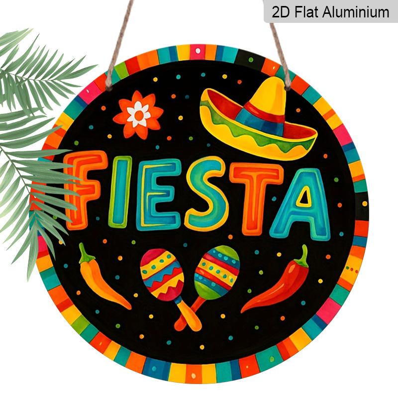 2D Flat, 1pc Round Fiesta Aluminum Hanging Sign, Colorful Mexican Sombrero Maraca Chili Pepper Design, Vibrant Cinco De Mayo Metal Wall Decor 7.87*7.87inchs
2D Flat, 1pc Round Fiesta Aluminum Hanging Sign, Colorful Mexican Sombrero Maraca Chili Pepper Design, Vibrant Cinco De Mayo Metal Wall Decor 7.87*7.87inchs