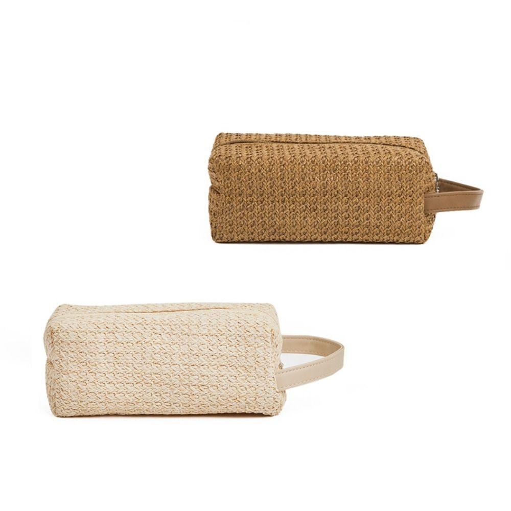 Solid Color Toiletry Pouch Fashion Cosmetic Storage Bag Trendy Woven Purse Beach коричневий
Solid Color Toiletry Pouch Fashion Cosmetic Storage Bag Trendy Woven Purse Beach коричневий