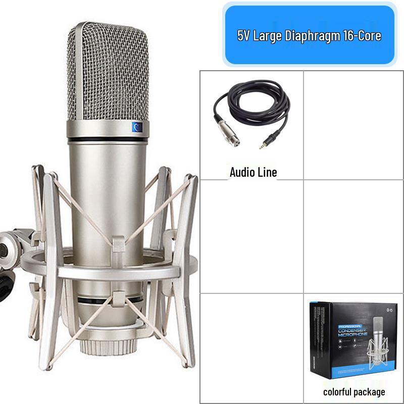 U87 Condenser Microphone for Live Broadcast, Sound Card Recording, and Singing
U87 Condenser Microphone for Live Broadcast, Sound Card Recording, and Singing