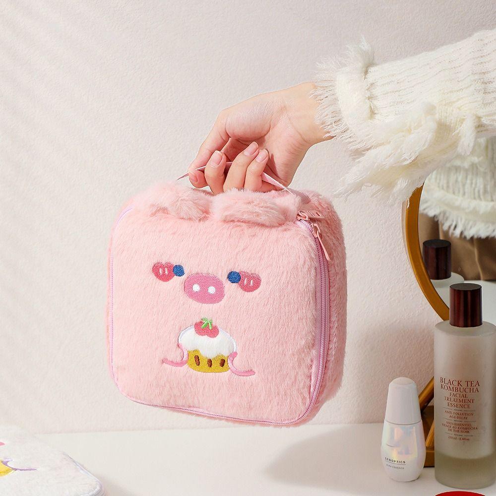 Women Tote Handbag Portable Zipper Makeup Pouch Cosmetic Bag Plush Storage Bag Toiletry Organizer
Women Tote Handbag Portable Zipper Makeup Pouch Cosmetic Bag Plush Storage Bag Toiletry Organizer