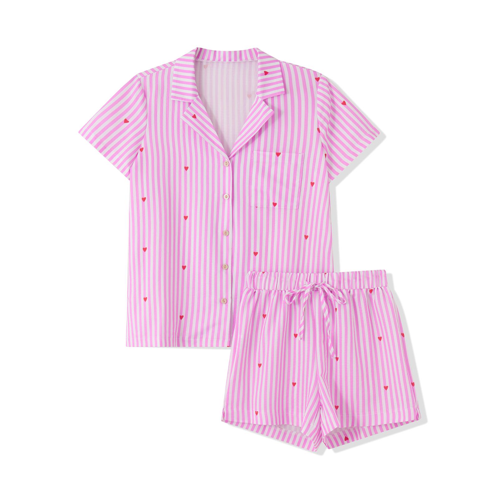 Полосатая женская пижама с шортами, комплект одежды для сна, летняя пижама, комплект из 2 предметов, домашняя одежда, корейский домашний костюм с коротким рукавом, одежда для сна XL розовый
Полосатая женская пижама с шортами, комплект одежды для сна, летняя пижама, комплект из 2 предметов, домашняя одежда, корейский домашний костюм с коротким рукавом, одежда для сна XL розовый