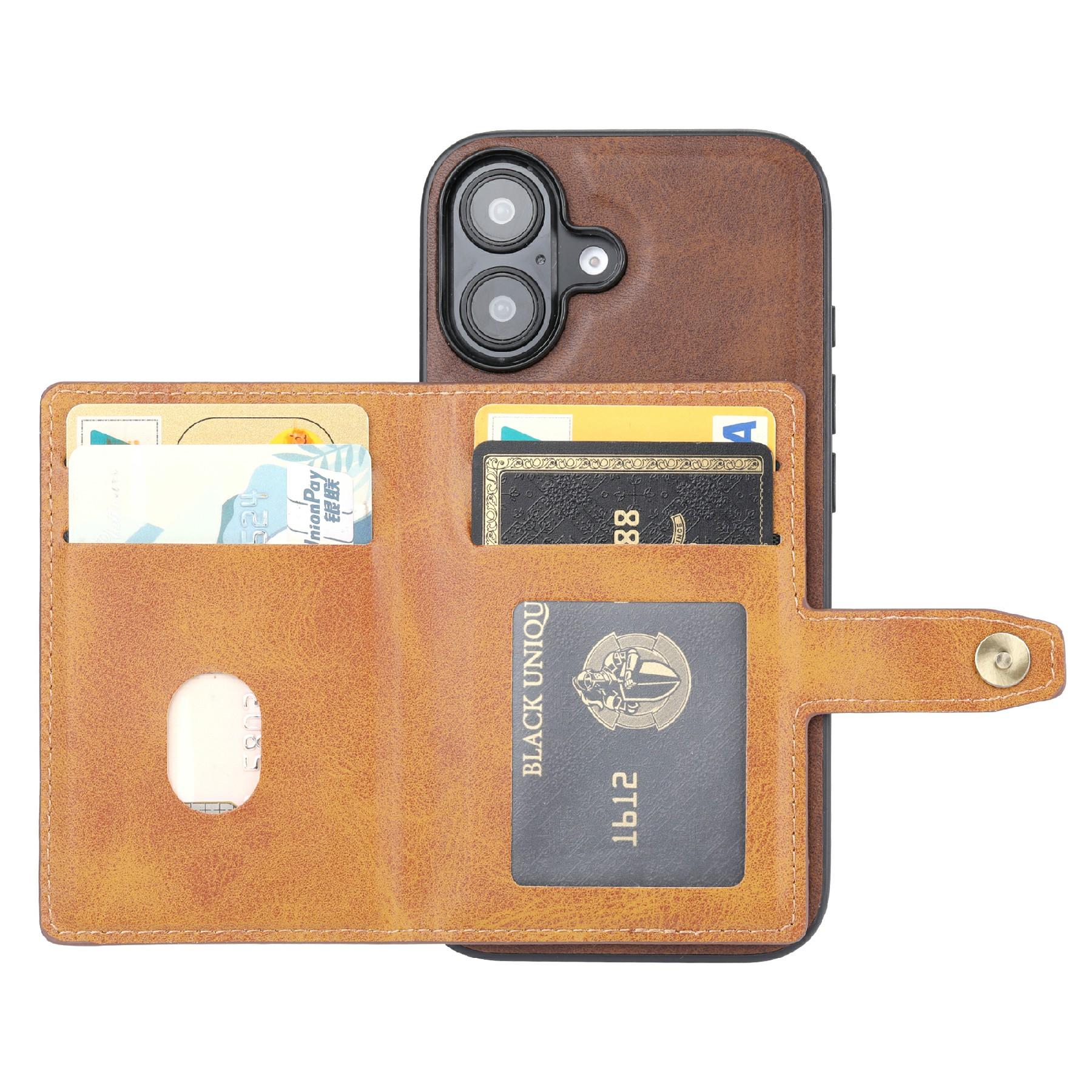 For iPhone 16 Case Card Holder PU Leather+TPU Kicsktand Phone Cover Black 
For iPhone 16 Case Card Holder PU Leather+TPU Kicsktand Phone Cover Black