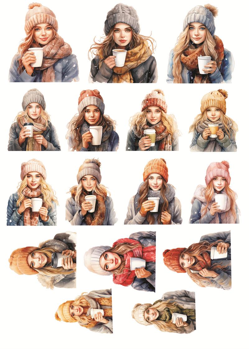 Cute Hand Account A girl wearing watercolor in winter and drinking coffee Stickers Girl Phone Case Photo Album DIY Decoration
Cute Hand Account A girl wearing watercolor in winter and drinking coffee Stickers Girl Phone Case Photo Album DIY Decoration
