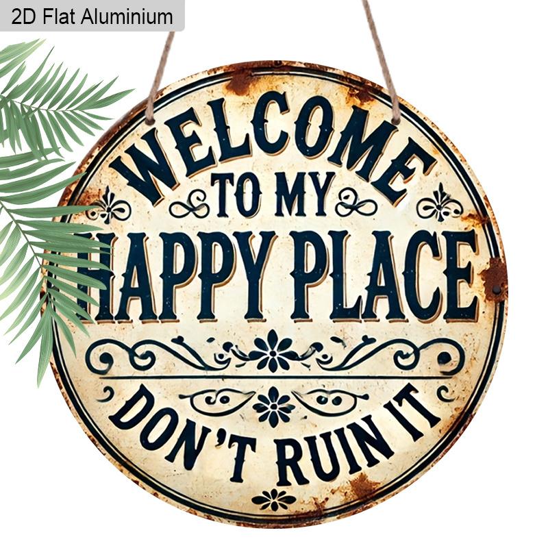2D Flat Aluminum Welcome To My Happy Place Round Metal Sign, galentines Day Gifts, Durable, Easy To Hang Decor, Suitable for Bedrooms, Kitchens 1pc
2D Flat Aluminum Welcome To My Happy Place Round Metal Sign, galentines Day Gifts, Durable, Easy To Hang Decor, Suitable for Bedrooms, Kitchens 1pc