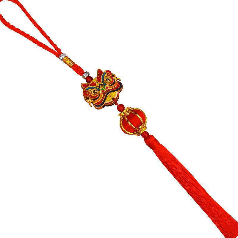 Guochao Auspicious Lion Dance Car Pendant: Chinese Style Lanyard Accessory for Wealth & Peace. Approx. 4*34CM
Guochao Auspicious Lion Dance Car Pendant: Chinese Style Lanyard Accessory for Wealth & Peace. Approx. 4*34CM