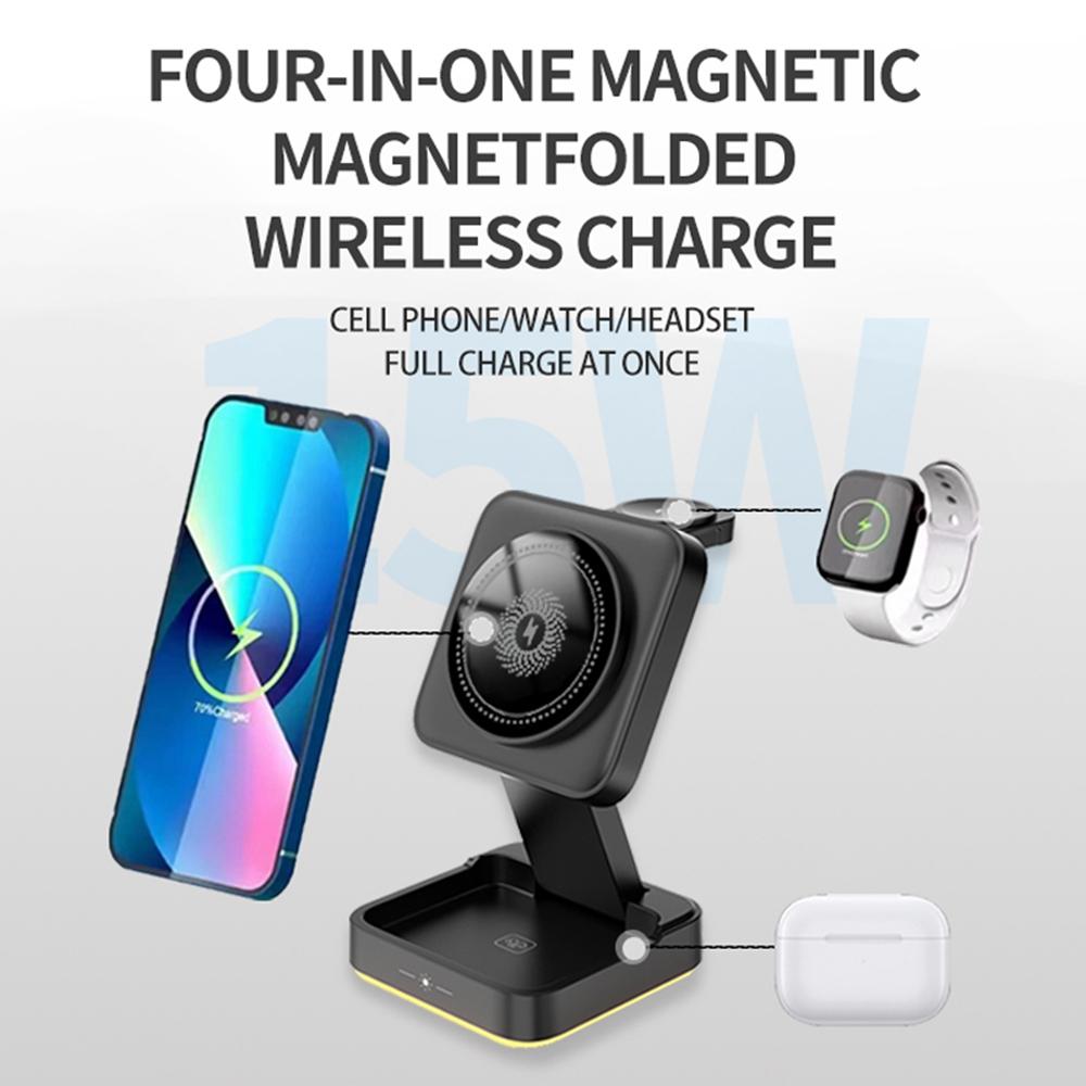 LHT-69 Phone Watch Earphone 3-in-1 Desktop Charging Stand Foldable Magnetic Wireless Charger White
LHT-69 Phone Watch Earphone 3-in-1 Desktop Charging Stand Foldable Magnetic Wireless Charger White