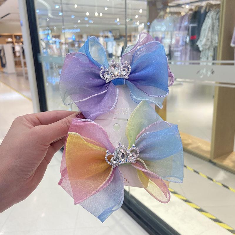 Children s Gradient Rainbow Bow & Mesh Crown Hair Clip - Spring/Summer Korean Hair Accessory
Children s Gradient Rainbow Bow & Mesh Crown Hair Clip - Spring/Summer Korean Hair Accessory