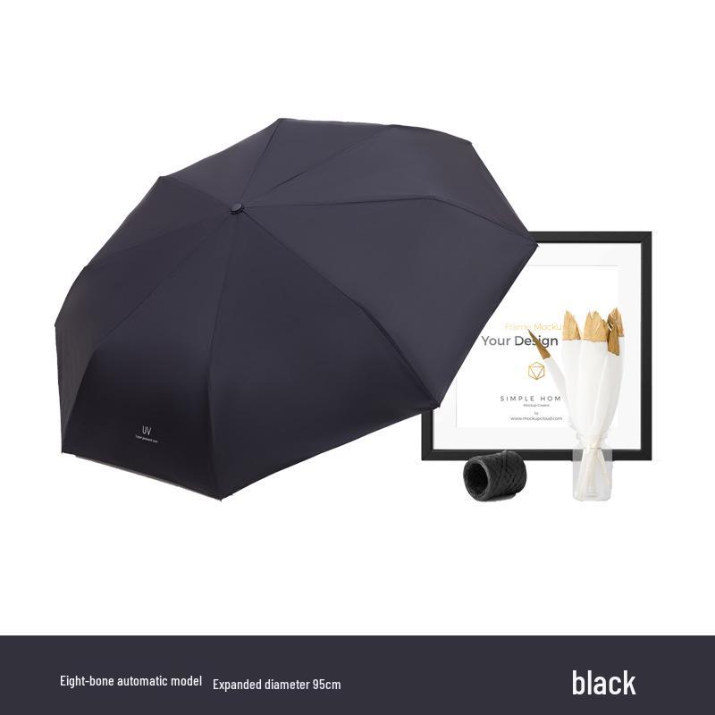 8-Rib Automatic Three-Fold Umbrella with Logo, Thickened Black Glue for Sun and Rain
8-Rib Automatic Three-Fold Umbrella with Logo, Thickened Black Glue for Sun and Rain