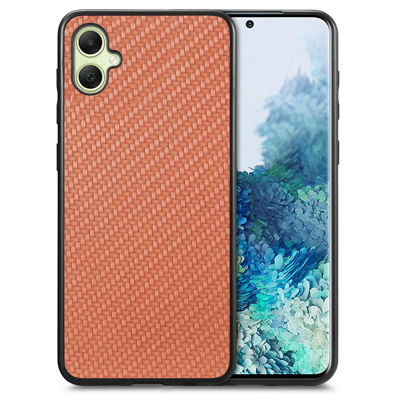 For Samsung Galaxy A06 4G Case Carbon Fiber Texture PU+PC+TPU Phone Cover Brown
For Samsung Galaxy A06 4G Case Carbon Fiber Texture PU+PC+TPU Phone Cover Brown