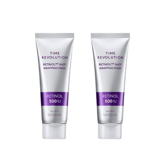 MISSHA Time Revolution Retinol 500 Shot Wrapping Mask Anti-Aging & Firming Sheet Mask 80g x2
MISSHA Time Revolution Retinol 500 Shot Wrapping Mask Anti-Aging & Firming Sheet Mask 80g x2
