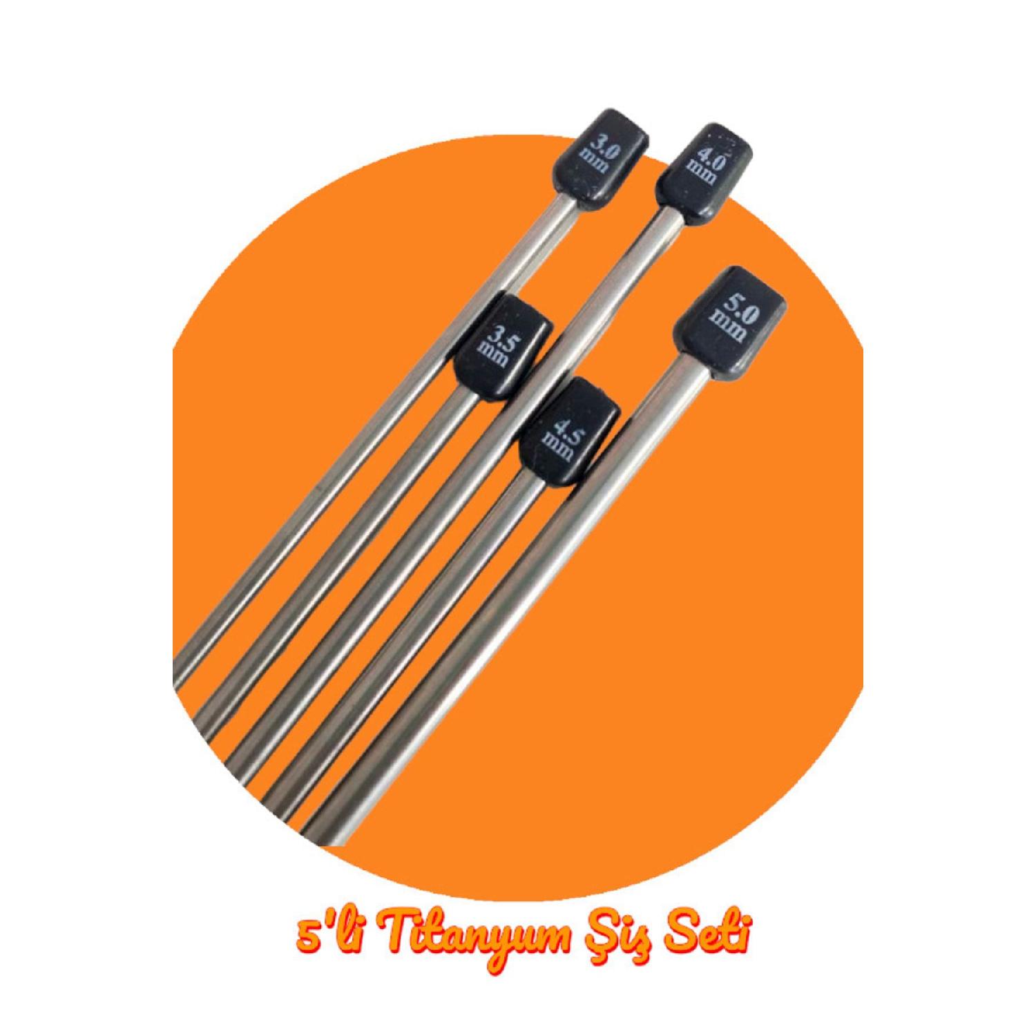 Sultan/pitchfork Set Of 5 Titanium Knitting Needles 35 Cm, number 3-3,5-4-4,5-5 0-4.9mm
Sultan/pitchfork Set Of 5 Titanium Knitting Needles 35 Cm, number 3-3,5-4-4,5-5 0-4.9mm
