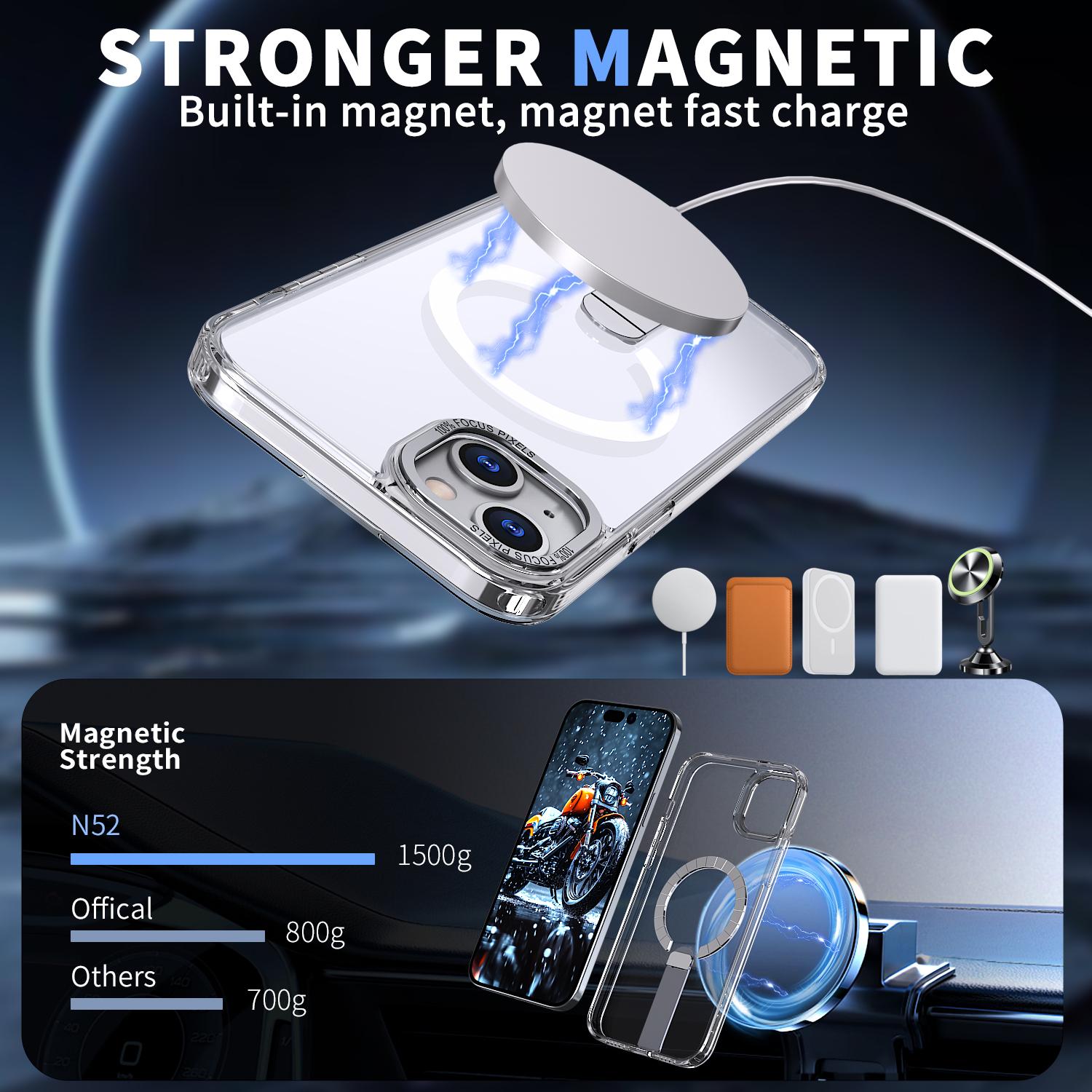 For iPhone 15 Case Compatible with MagSafe Kickstand TPU+Acrylic Phone Cover Transparent
For iPhone 15 Case Compatible with MagSafe Kickstand TPU+Acrylic Phone Cover Transparent