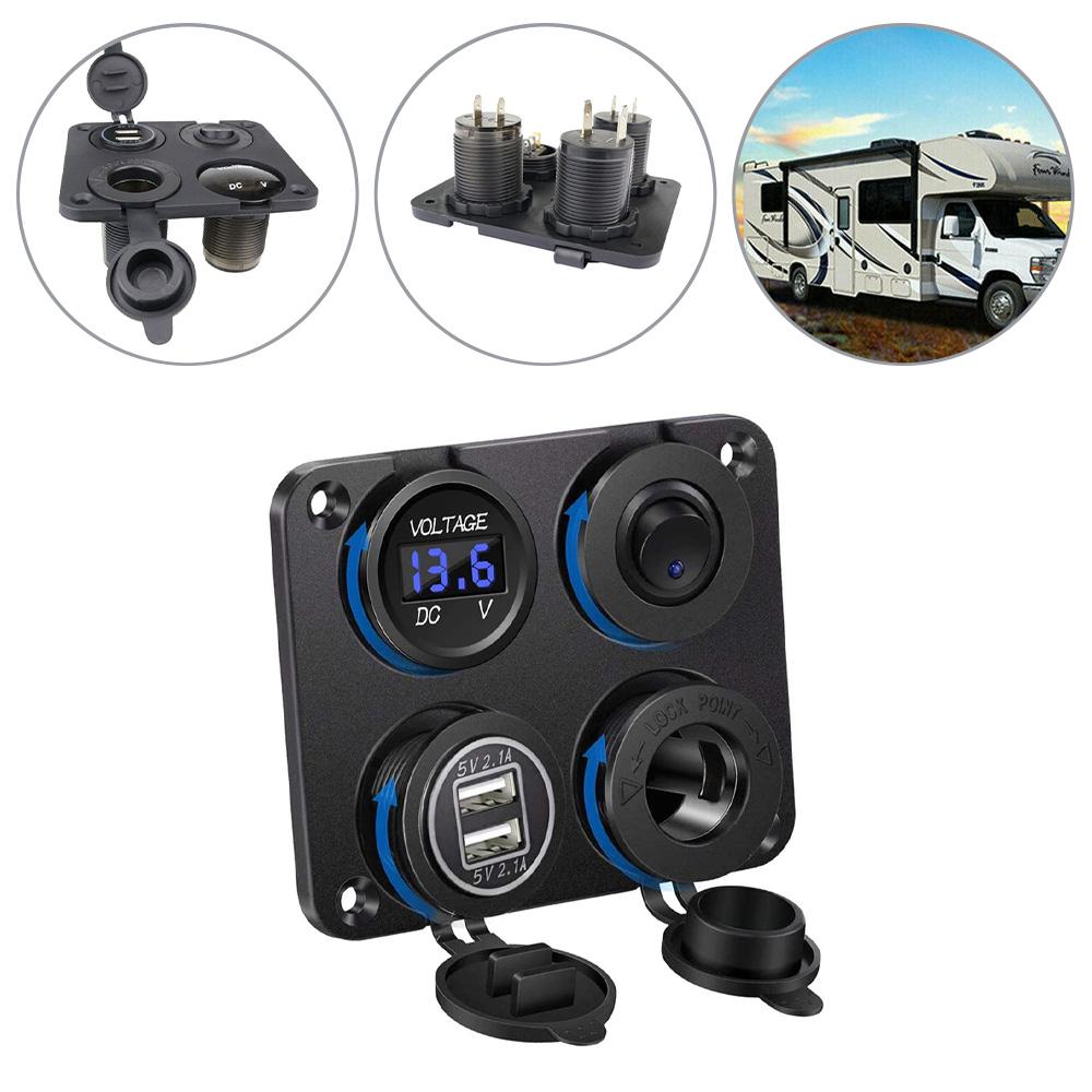 Панель переключателей 12 В, переключатель включения-выключения, двойная USB-розетка для автомобиля, лодки, грузовика
Панель переключателей 12 В, переключатель включения-выключения, двойная USB-розетка для автомобиля, лодки, грузовика