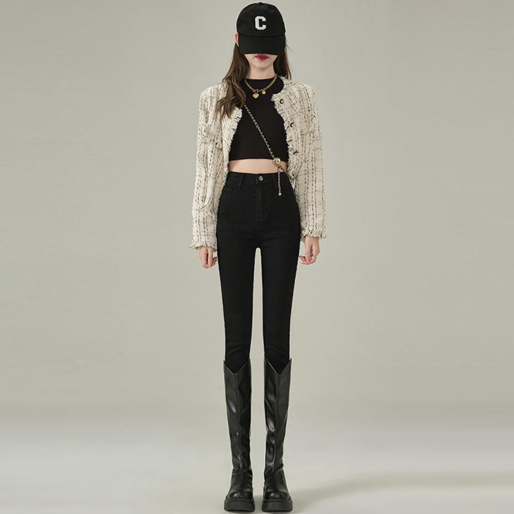 Simple small-footed jeans women s new autumn and winter 2025 high-waisted tight pencil pants slim-fitting jeans 32 чёрный
Simple small-footed jeans women s new autumn and winter 2025 high-waisted tight pencil pants slim-fitting jeans 32 чёрный