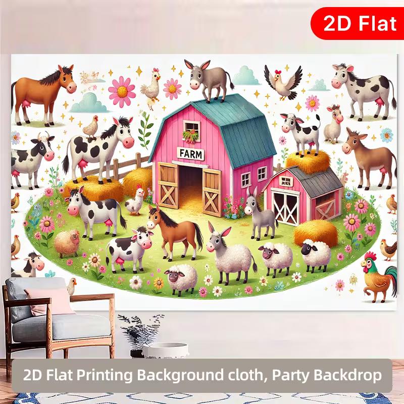 2D Toddler Farm Party Backdrop, Colorful Barnyard Animals Background for Photoshoot 47.2x31.5inch/120*80cm
2D Toddler Farm Party Backdrop, Colorful Barnyard Animals Background for Photoshoot 47.2x31.5inch/120*80cm