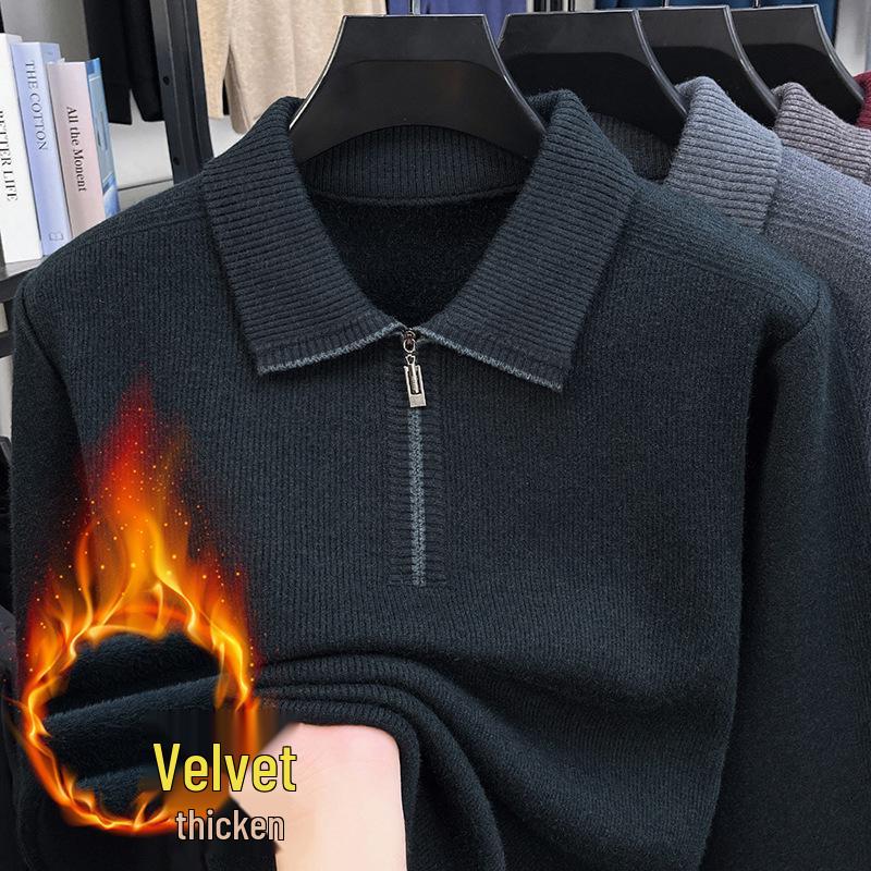 Men s Thickened Fleece-Lined Lapel Zipper Sweater - Middle-Aged Casual Solid Color Warm Knit Top 180/2XL
Men s Thickened Fleece-Lined Lapel Zipper Sweater - Middle-Aged Casual Solid Color Warm Knit Top 180/2XL