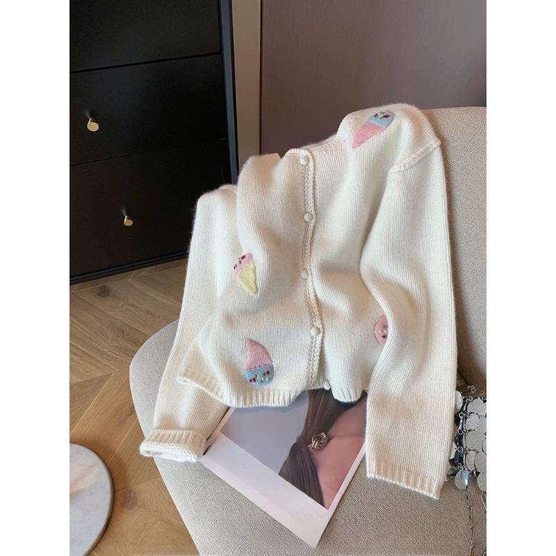 Ice Cream Sweet Осень Зима Женский корейский стиль Вязаный кардиган бежевый вязаный повседневная верхняя одежда Женское базовое милое теплое пальто One Size
Ice Cream Sweet Осень Зима Женский корейский стиль Вязаный кардиган бежевый вязаный повседневная верхняя одежда Женское базовое милое теплое пальто One Size