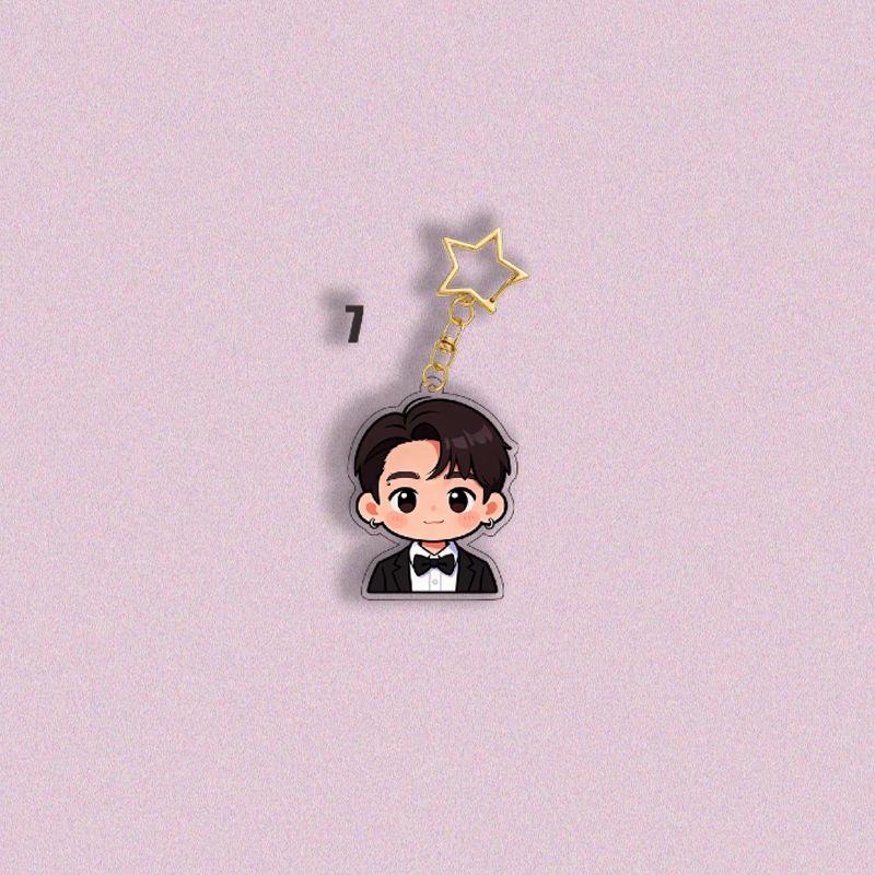 BTS Formal Suit Cartoon Acrylic Keychain, Bangtan Boys Cartoon Figure Keyring with Gold Star Charm, Kpop Idol Bag Accessory for ARMY Fans JUNGKOOK
BTS Formal Suit Cartoon Acrylic Keychain, Bangtan Boys Cartoon Figure Keyring with Gold Star Charm, Kpop Idol Bag Accessory for ARMY Fans JUNGKOOK