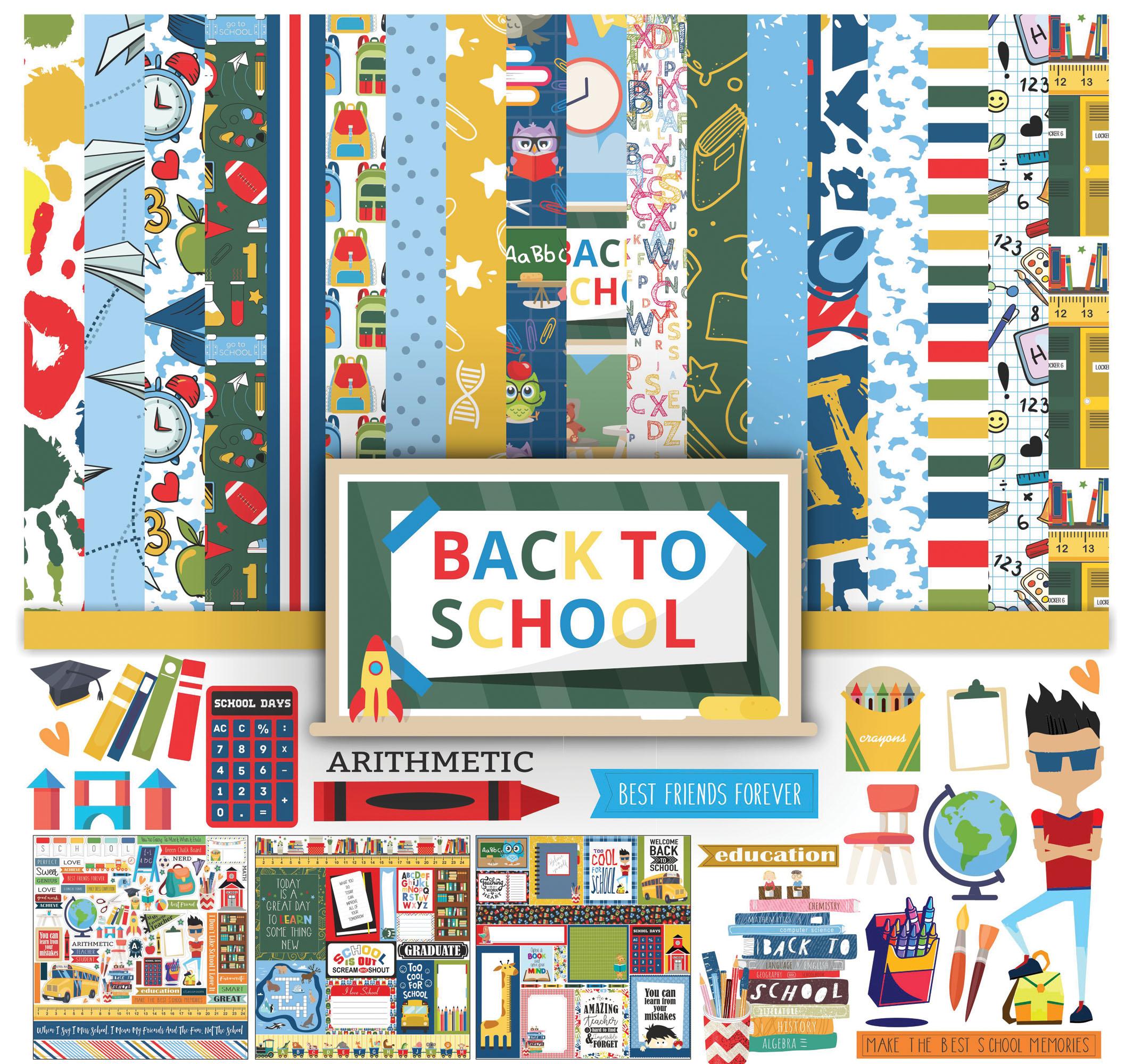 Inkdotpot Back To School Collection Двухсторонний набор бумаги для скрапбукинга Карточки 12 x 12 Бумажная упаковка для изготовления карт с листом наклеек - 16 страниц - 12 x12 разноцветный
Inkdotpot Back To School Collection Двухсторонний набор бумаги для скрапбукинга Карточки 12 x 12 Бумажная упаковка для изготовления карт с листом наклеек - 16 страниц - 12 x12 разноцветный