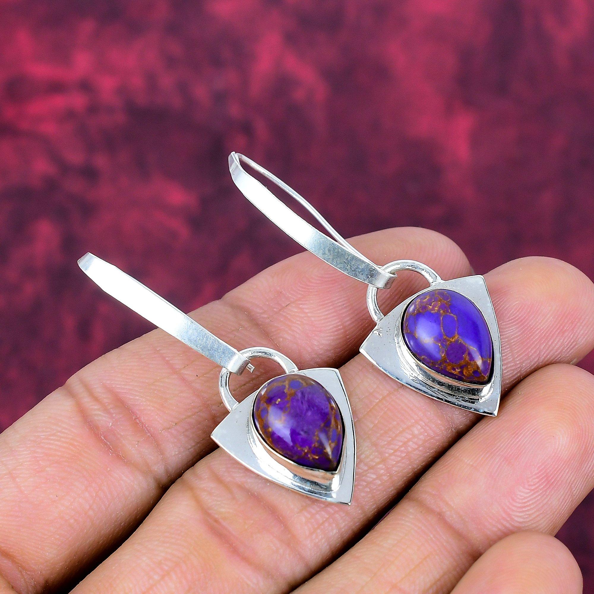 Серьги из фиолетовой меди и бирюзы, ювелирные изделия из цельного серебра 925 пробы, серьги с драгоценными камнями, подарок для нее, изящные ювелирные изделия ручной работы 1.96 Inches
Серьги из фиолетовой меди и бирюзы, ювелирные изделия из цельного серебра 925 пробы, серьги с драгоценными камнями, подарок для нее, изящные ювелирные изделия ручной работы 1.96 Inches