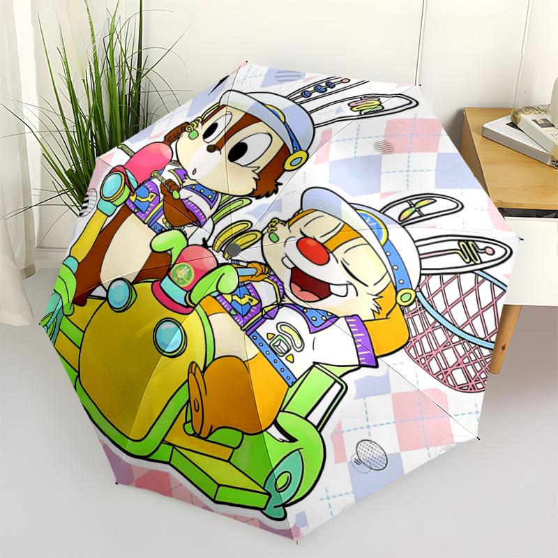 1pc Colorful Journey on Scooters Chip n Dale s Automatic 3-Fold Umbrella Design, Cute Cartoon Pattern, Portable Outdoor Umbrella, Perfect,
1pc Colorful Journey on Scooters Chip n Dale s Automatic 3-Fold Umbrella Design, Cute Cartoon Pattern, Portable Outdoor Umbrella, Perfect,