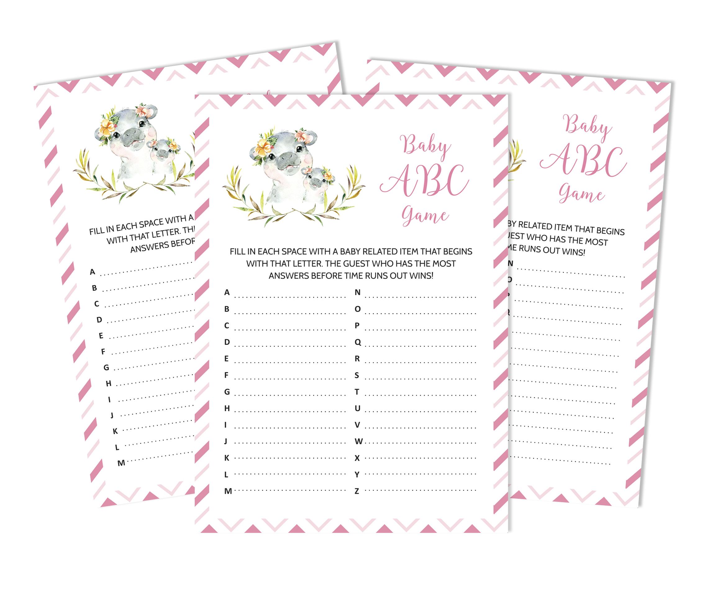 Inkdotpot Baby Shower Game Набор из 50 игр BabyA AlphabetA ABCA Game Hippo Girl Гендерно-нейтральная вечеринка 5 x 7 Inches
Inkdotpot Baby Shower Game Набор из 50 игр BabyA AlphabetA ABCA Game Hippo Girl Гендерно-нейтральная вечеринка 5 x 7 Inches