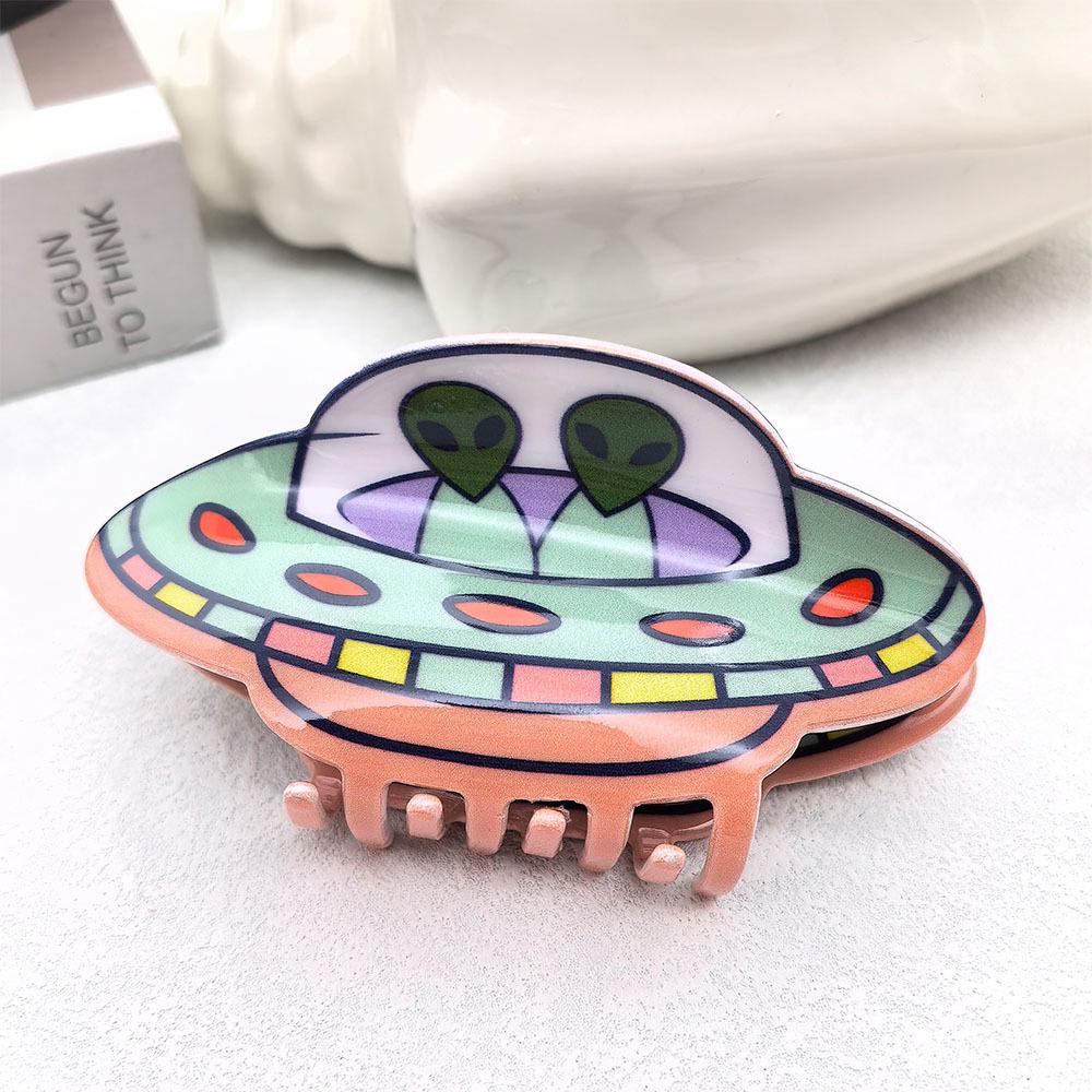 Уникальный акриловый мультяшный зажим для волос в виде НЛО - Дизайн летающей тарелки
Уникальный акриловый мультяшный зажим для волос в виде НЛО - Дизайн летающей тарелки