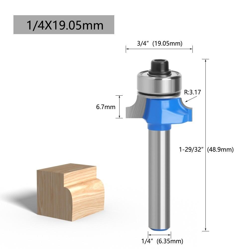 Кутова кругла фреза з хвостовиком 6,35 мм із підшипником Фреза для різьблення по дереву Деревообробні інструменти 6.35x19.05mm
Кутова кругла фреза з хвостовиком 6,35 мм із підшипником Фреза для різьблення по дереву Деревообробні інструменти 6.35x19.05mm