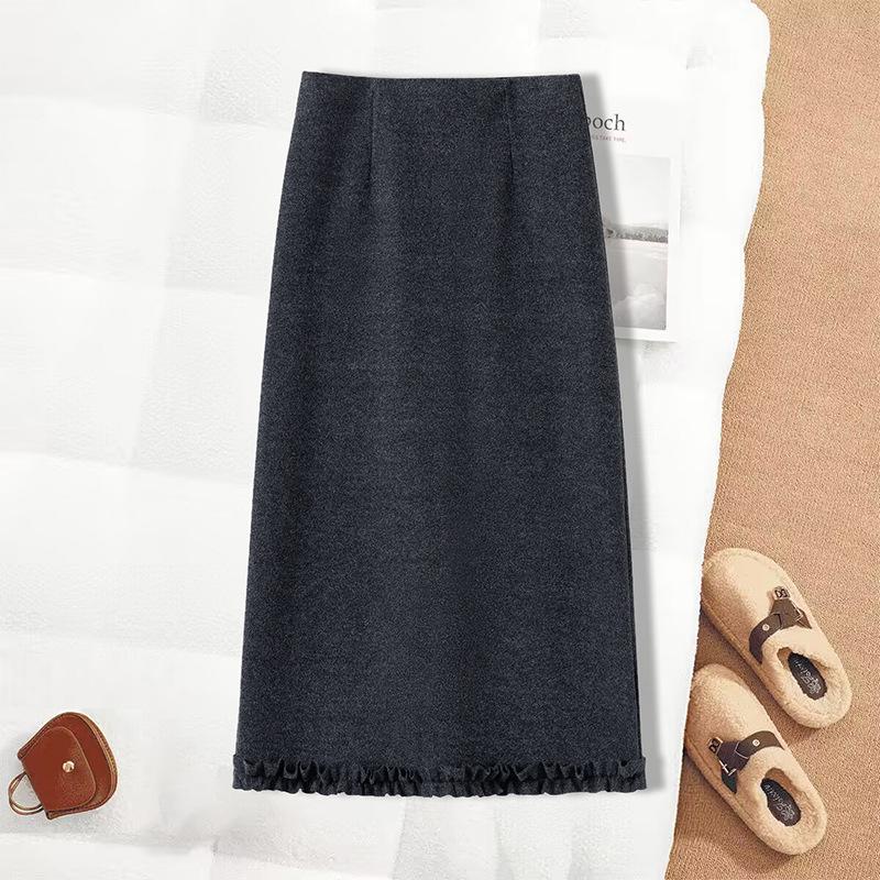 Women s Plus Size High Waist A-Line Woolen Skirt with Lace Detail - Autumn/Winter 3XL черный серый
Women s Plus Size High Waist A-Line Woolen Skirt with Lace Detail - Autumn/Winter 3XL черный серый