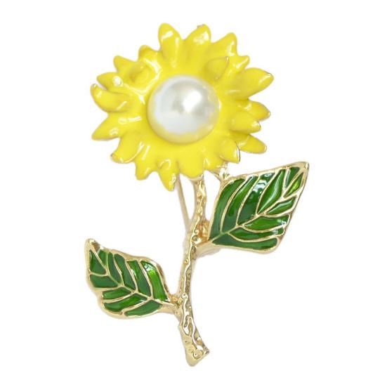 Faux Pearl Sunflower Brooch Zinc Alloy Flower Lapel Pin Sweater Cardigan Coat Business Suit Decoration Men Women Clothing Accessories 1pc
Faux Pearl Sunflower Brooch Zinc Alloy Flower Lapel Pin Sweater Cardigan Coat Business Suit Decoration Men Women Clothing Accessories 1pc