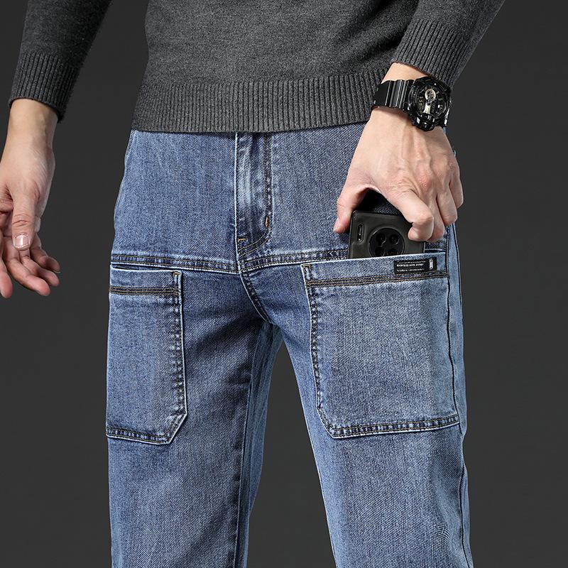 Мужские потертые джинсы-стрейч с шестью карманами - Выстиранные, износостойкие, повседневные брюки прямого кроя для весны 38
Мужские потертые джинсы-стрейч с шестью карманами - Выстиранные, износостойкие, повседневные брюки прямого кроя для весны 38