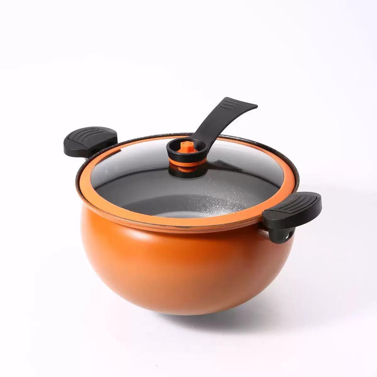 Multi-Functional Porcelain Enamel Non-Stick Pressure Cooker with Large Capacity, Pumpkin Design 26cm
Multi-Functional Porcelain Enamel Non-Stick Pressure Cooker with Large Capacity, Pumpkin Design 26cm
