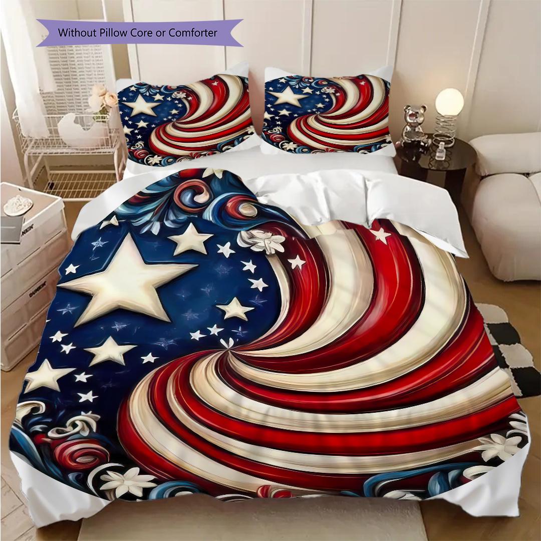 American flag bedding, duvet cover, pillowcase, home decoration, birthday gift (1 * duvet cover+2 * pillowcase, coreless) 135x200cm
American flag bedding, duvet cover, pillowcase, home decoration, birthday gift (1 * duvet cover+2 * pillowcase, coreless) 135x200cm