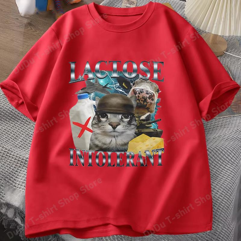Funny Lactose Intolerant Funny Cat Meme Print TShirt Women Retro Fashion Short Sleeve Tshirts Casual Summer Women Unisex Clothing S
Funny Lactose Intolerant Funny Cat Meme Print TShirt Women Retro Fashion Short Sleeve Tshirts Casual Summer Women Unisex Clothing S