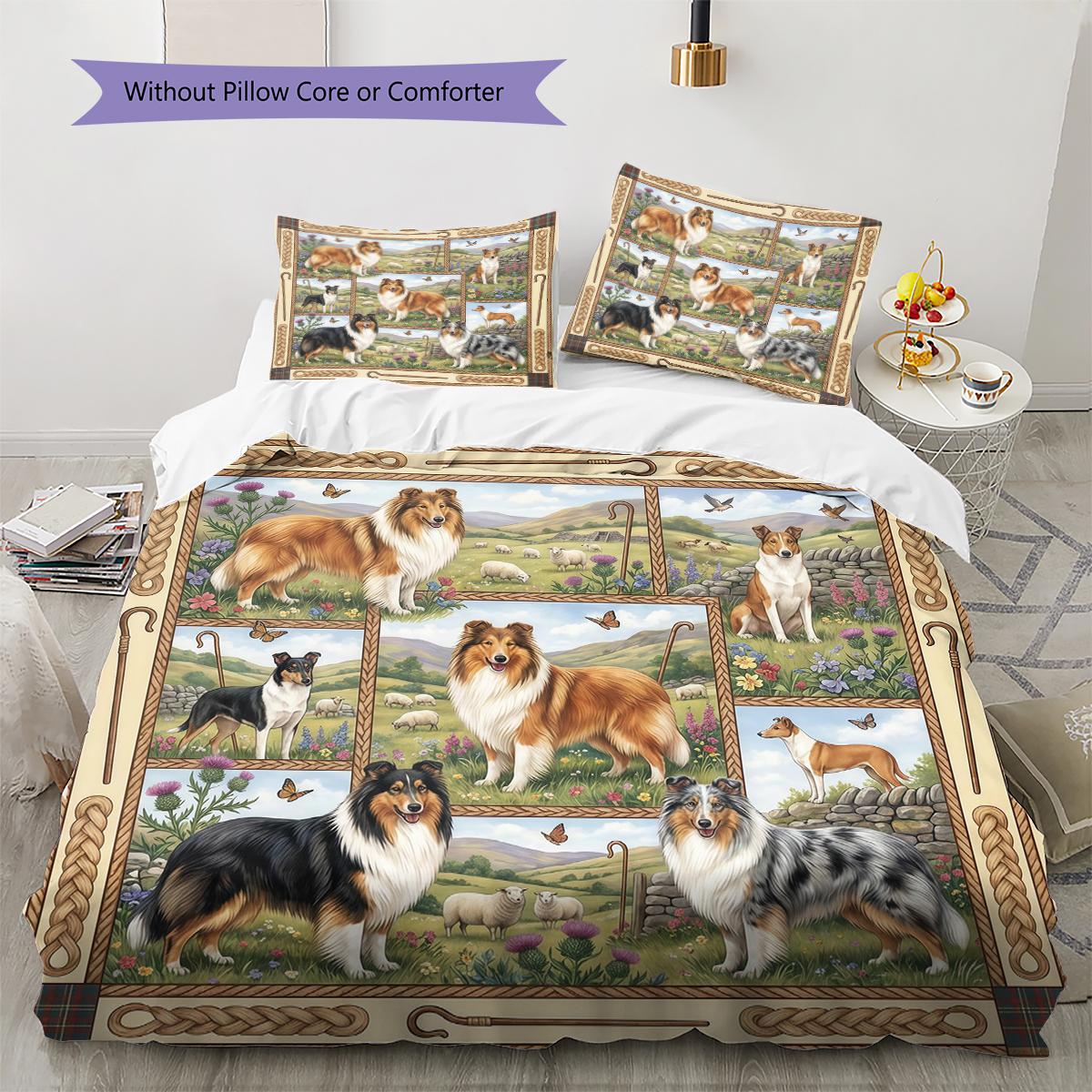 Cute Flower Puppy Pattern Bedding,Quilt Set Quilt Cover Pillowcase Home Birthday Gift (1 * duvet cover + 2 * pillowcase, without core) 135x200cm
Cute Flower Puppy Pattern Bedding,Quilt Set Quilt Cover Pillowcase Home Birthday Gift (1 * duvet cover + 2 * pillowcase, without core) 135x200cm