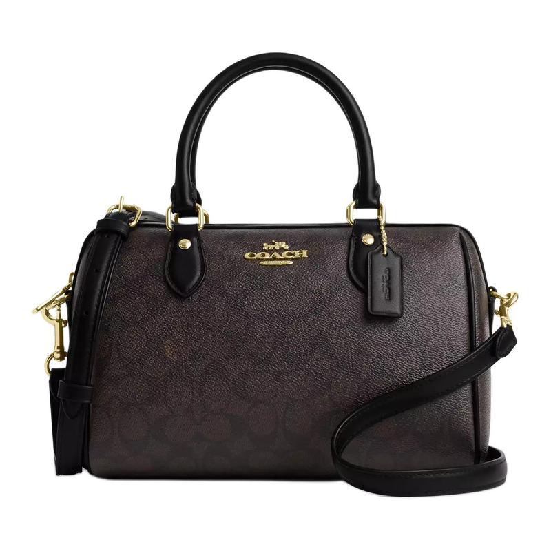 COACH Rowan 25 micro-marked logo zipper closure, artificial leather, shoulder crossbody handbag, medium size, women s walnut brown with black чорний
COACH Rowan 25 micro-marked logo zipper closure, artificial leather, shoulder crossbody handbag, medium size, women s walnut brown with black чорний