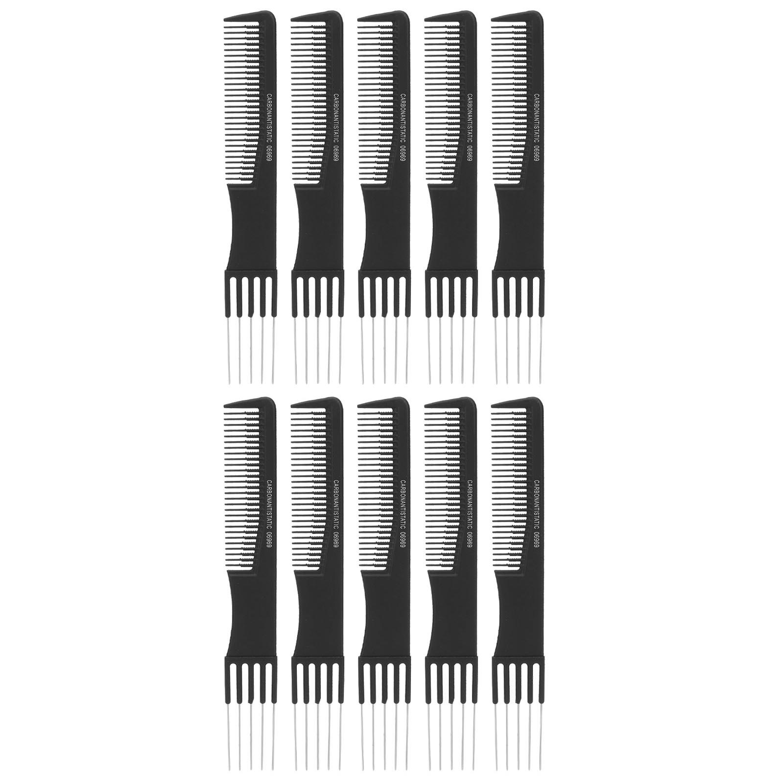 10pcs Carbon Lift Teasing Combs with Metal Prong Salon Teasing Back Combs Hairdressing Tools Black
10pcs Carbon Lift Teasing Combs with Metal Prong Salon Teasing Back Combs Hairdressing Tools Black