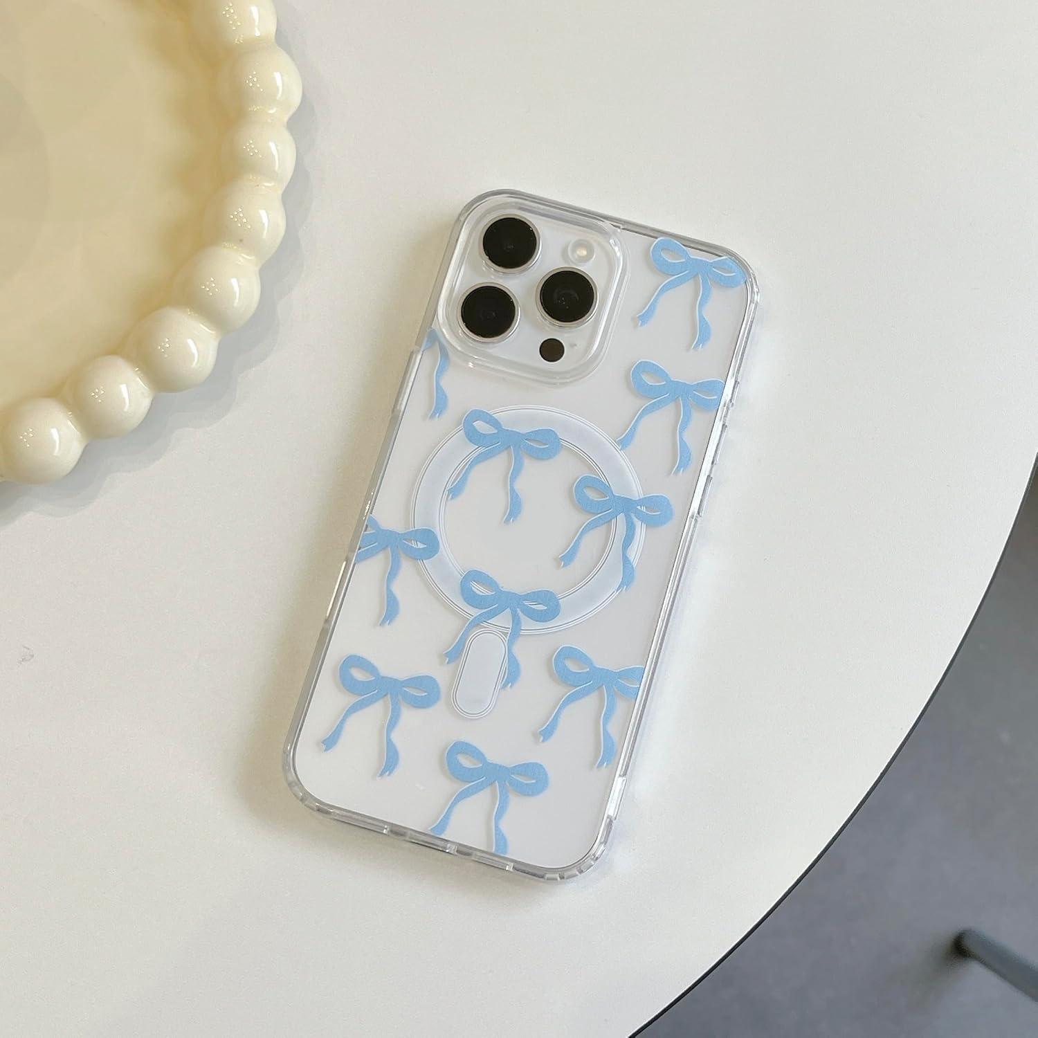 For iPhone 16 Pro Case Compatible with MagSafe Bowknot Pattern PC+TPU Phone Back Cover Blue
For iPhone 16 Pro Case Compatible with MagSafe Bowknot Pattern PC+TPU Phone Back Cover Blue