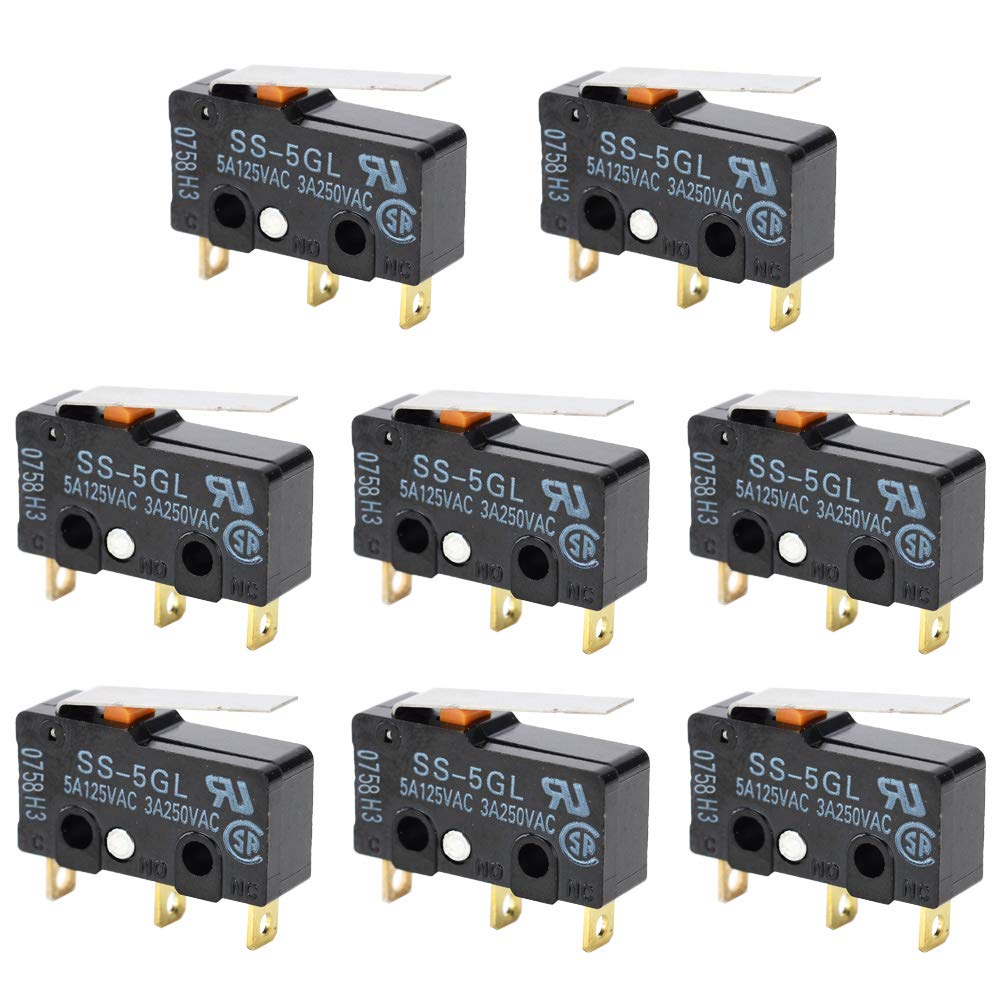 CESFONJER Limit Switch 5A Micro Subminiature Snap Action Arm Push Button Momentary Actuator for 3D Automotive Auto Electrical of SS-5GL Switch,
CESFONJER Limit Switch 5A Micro Subminiature Snap Action Arm Push Button Momentary Actuator for 3D Automotive Auto Electrical of SS-5GL Switch,