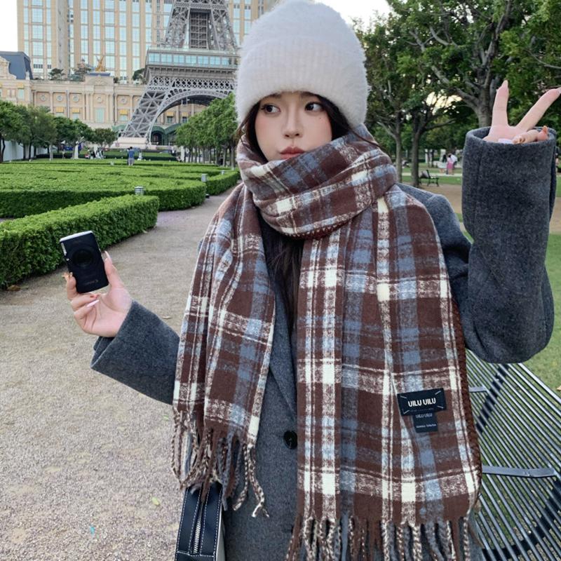 Retro Fashion Winter Women Knitted Scarf Headscarf Casual Preppy Plaid Tassel Scarve Lady Mujer Wrap Shawl Korean New Christmas One Size& 8Y
Retro Fashion Winter Women Knitted Scarf Headscarf Casual Preppy Plaid Tassel Scarve Lady Mujer Wrap Shawl Korean New Christmas One Size& 8Y
