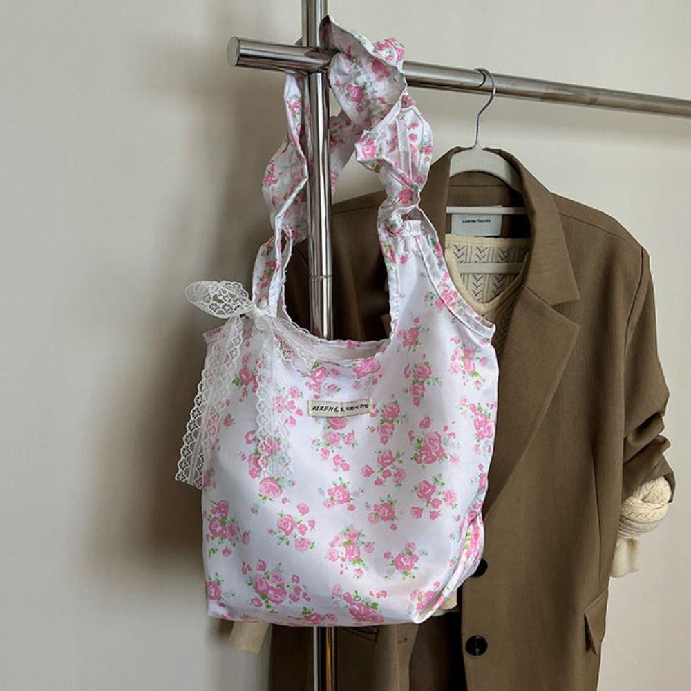 Bowknot Floral Pleated Shoulder Bag Nylon Underarm Bag Students Fresh Lace Handbag Girls Style3
Bowknot Floral Pleated Shoulder Bag Nylon Underarm Bag Students Fresh Lace Handbag Girls Style3