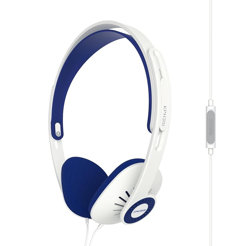 Koss KPH30iW on ear headphones In-line microphone and touch remote control D profile design Wired with 3.5mm plug white & blue
Koss KPH30iW on ear headphones In-line microphone and touch remote control D profile design Wired with 3.5mm plug white & blue